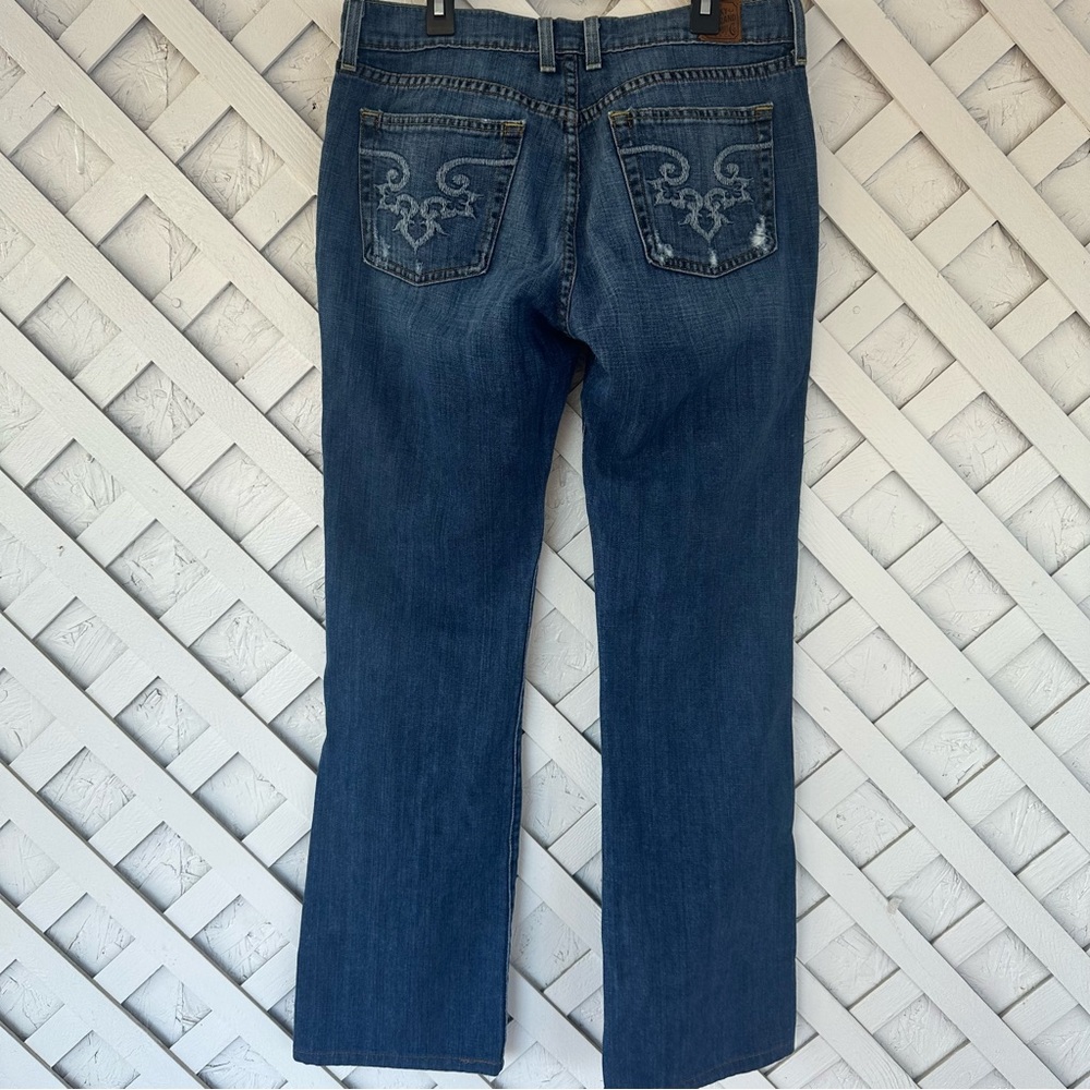 Lucky Brand Dungaree Classic Rider Straight Leg Jeans Embroidered Pockets 8/29